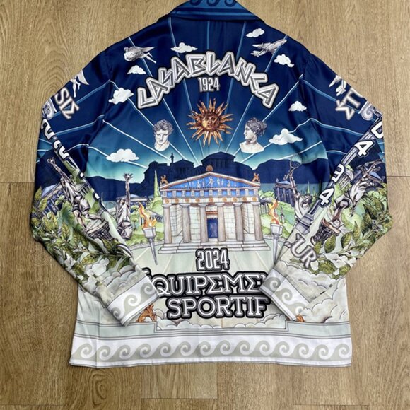 Casablanca Blue Silk Shirt From Le Temple Du Sport - Picture 6 of 9